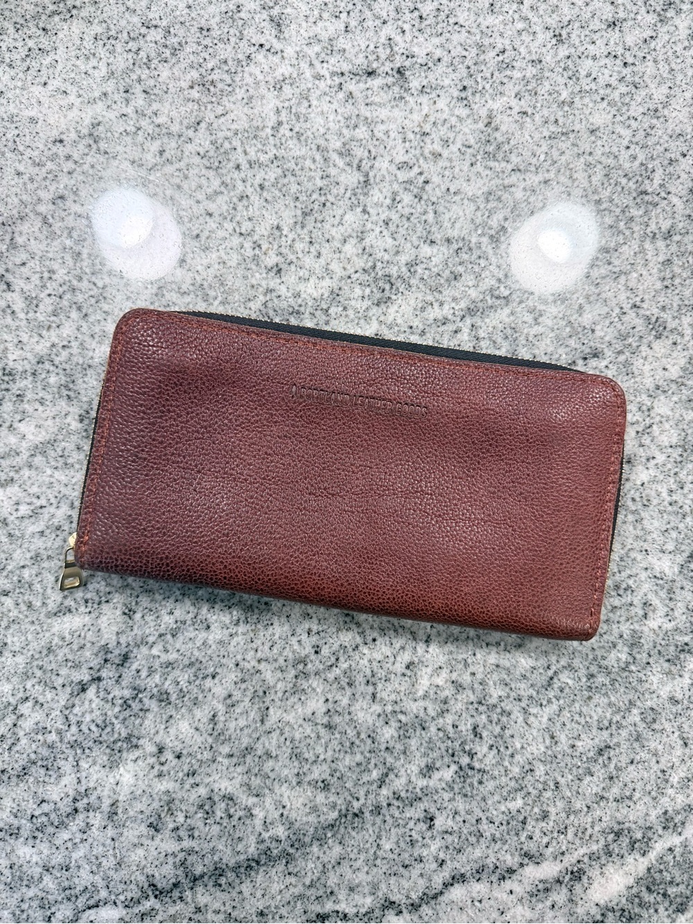 Portland Leather Brown Leather Zip Wallet